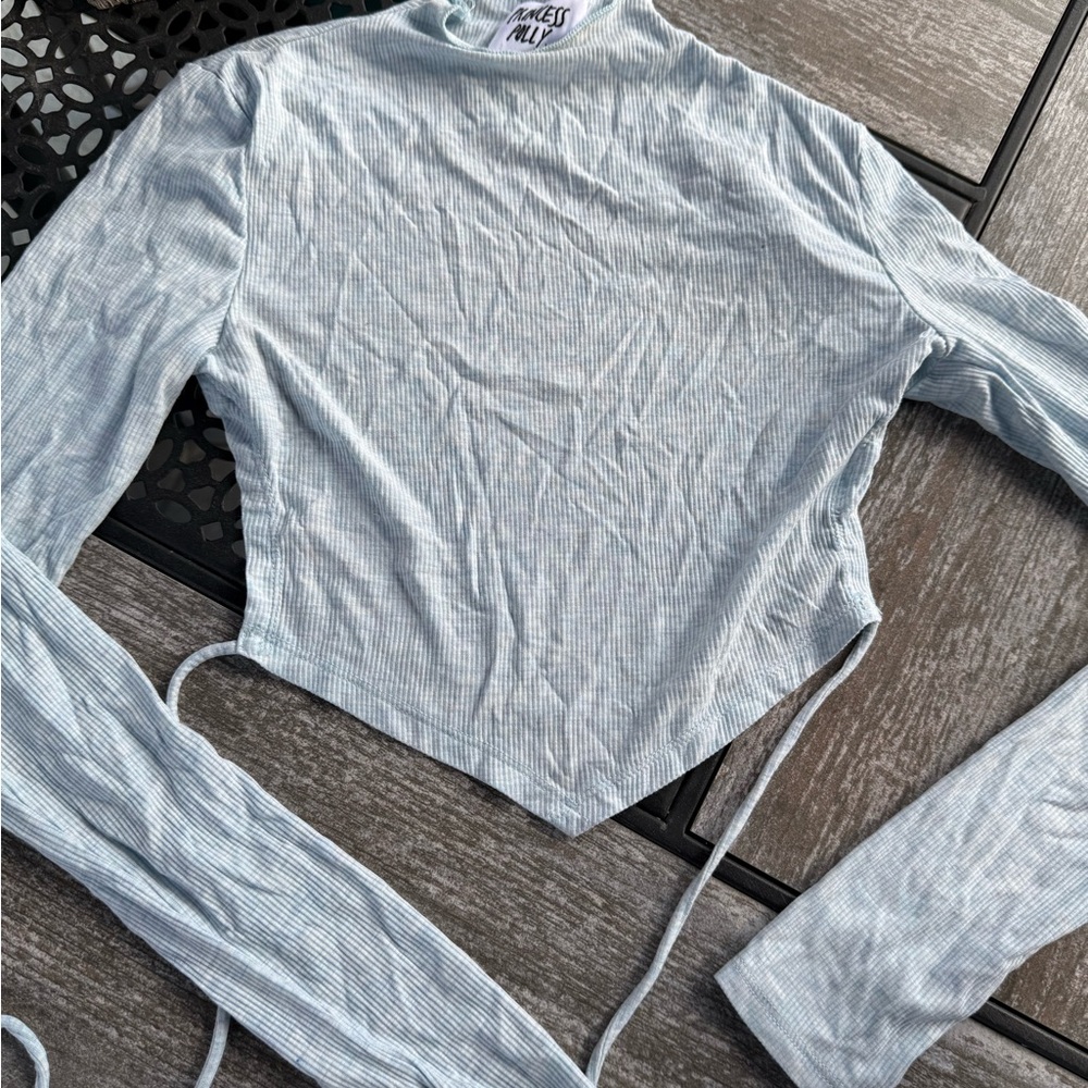 Sky Blue Ribbed Top 🤍 - Picture 2 of 3